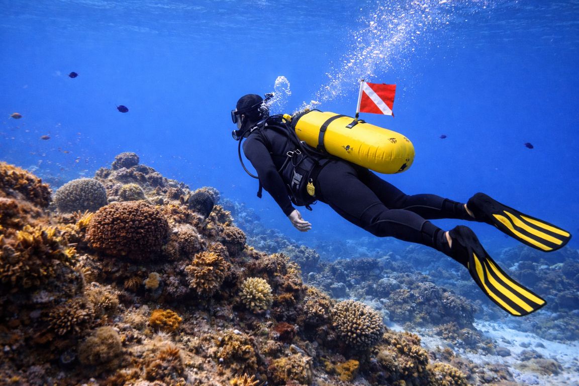 Underwater view of Paso del Cedral reef in Cozumel captured during a Cozumel Snorkeling Tours marine adventure.