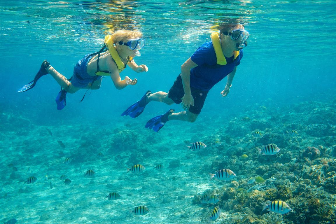 Kids-friendly snorkeling tour in Cozumel featuring calm reef waters and colorful Caribbean fish with Cozumel Snorkeling Tours.